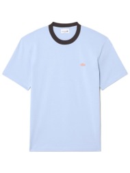 lacoste t-shirt classic fit logo σιελ-καφε