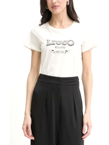 liu-jo better t-shirt logo στρας εκρου
