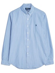 ralph lauren πουκαμισο ριγε button down custom fit μπλε-λευκο