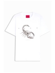 hugo t-shirt discorb logo λευκο