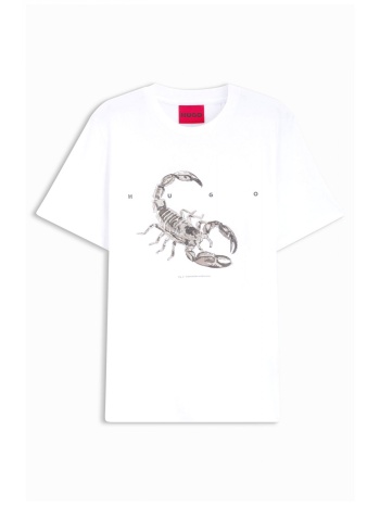hugo t-shirt discorb logo λευκο