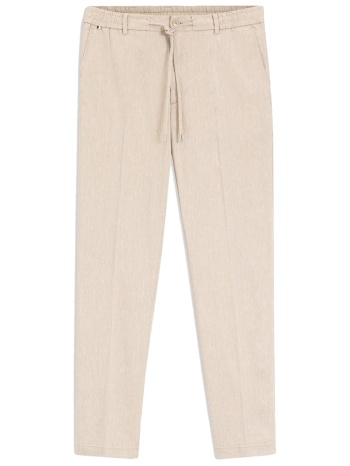boss παντελονι chino λινο λαστιχο μεση regular fit