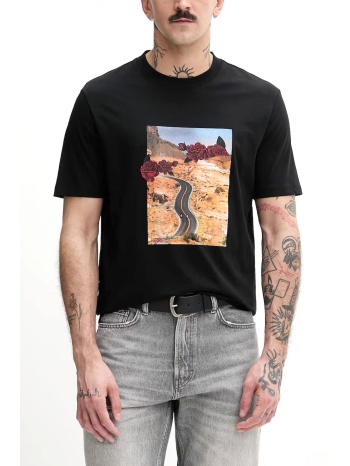 hugo t-shirt dikerd logo μαυρο