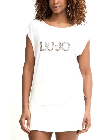 liu-jo better tank top logo leoprad print στρας λαστιχο