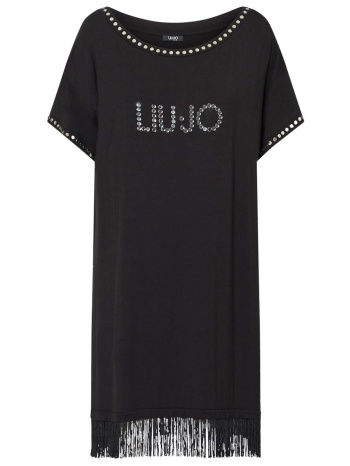 liu-jo better φορεμα mini beachwear κροσια κατω logo μαυρο