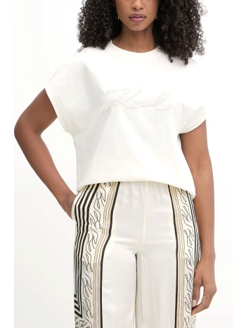 karl lagerfeld t-shirt rope logo εκρου