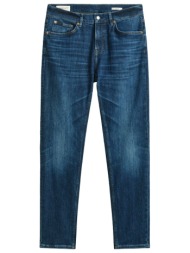 gant παντελονι jeans slim fit mid rise μπλε