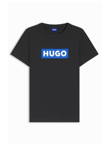 hugo blue t-shirt classic tee_b logo μαυρο