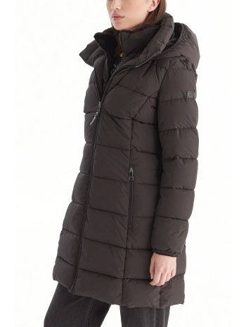 dkny μπουφαν φουσκωτο midi καπιτονε μαυρο