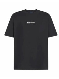 karl lagerfeld jeans t-shirt reg back frame tee μαυρο