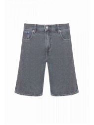 karl lagerfeld jeans βερμουδα jeans regular logo denim short σκουρο γκρι