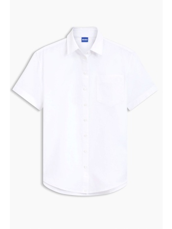 hugo blue πουκαμισο exorda_b τσεπες logo λευκο