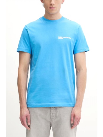 karl lagerfeld jeans t-shirt slim ss tee azure μπλε
