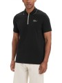 karl lagerfeld polo halfzip logo μαυρο-μπεζ