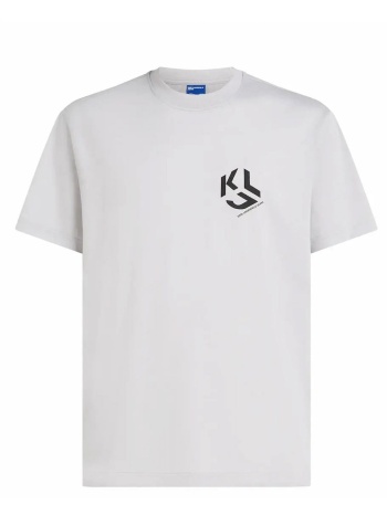 karl lagerfeld jeans t-shirt monogram tee regular fit γκρι