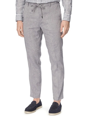 boss παντελονι chino λινο λαστιχο μεση regular fit