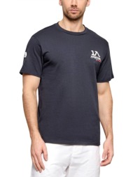 la martina t-shirt crew neck logo μπλε
