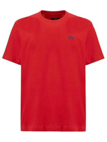 la martina t-shirt crew neck regular fit logo κοκκινο σε προσφορά