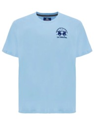 la martina t-shirt crew neck regular fit logo σιελ