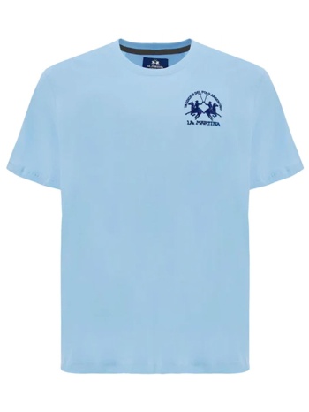 la martina t-shirt crew neck regular fit logo σιελ σε προσφορά