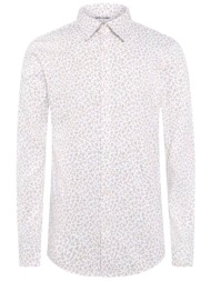 boss πουκαμισο floral slim fit p-roan-k-f-261 μπεζ-λευκο