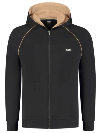 boss homewear φουτερ ziphood mix&match jacket h μαυρο