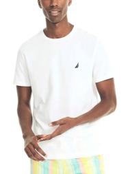 nautica t-shirt logo λευκο