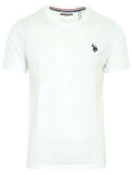 u.s.polo assn t-shirt crew neck logo bren λευκο