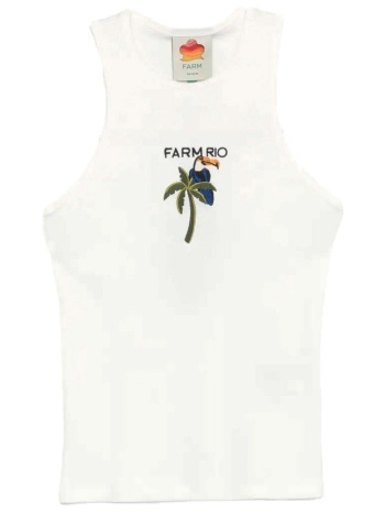 farm rio tank top tucanissimo logo λευκο