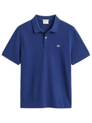 gant polo pique reg shield ss μπλε