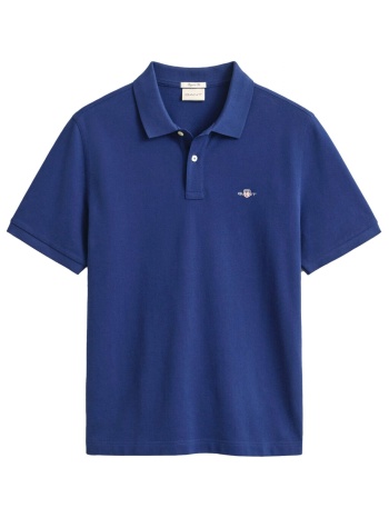 gant polo pique reg shield ss μπλε σε προσφορά