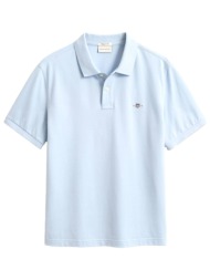 gant polo pique reg shield ss γαλαζιο