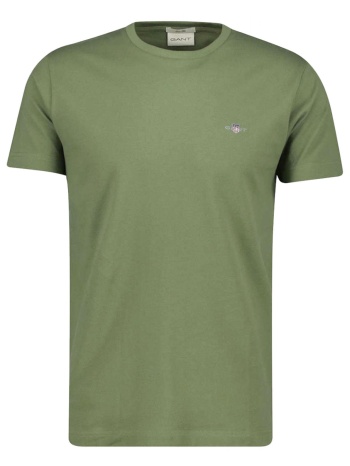 gant μπλουζα κμ 379 bark green mel t-shirt pique xaki