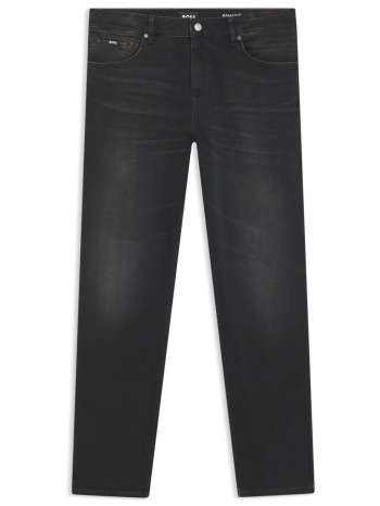 boss παντελονι jeans h-re maine regular fit μαυρο