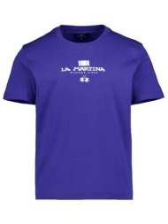 la martina t-shirt crew neck regular fit logo μπλε