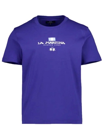 la martina t-shirt crew neck regular fit logo μπλε σε προσφορά
