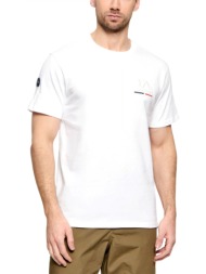 la martina t-shirt crew neck logo λευκο