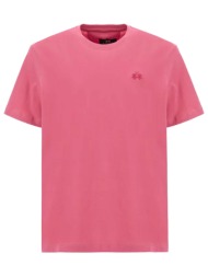 la martina t-shirt crew neck regular fit logo φουξια