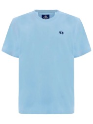 la martina t-shirt crew neck regular fit logo σιελ