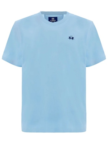 la martina t-shirt crew neck regular fit logo σιελ σε προσφορά