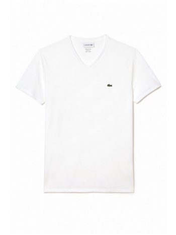 lacoste t-shirt v neck regular fit logo λευκο σε προσφορά