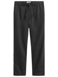 gant παντελονι chino λινο reg liner ds pants μαυρο