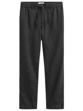 gant παντελονι chino λινο reg liner ds pants μαυρο σε προσφορά