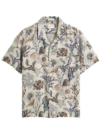 gant πουκαμισο λινο reg aop camp collar shirt μπεζ σε προσφορά