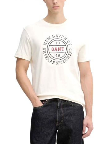 gant μπλουζα κμ 130 cream t-shirt κρεμ