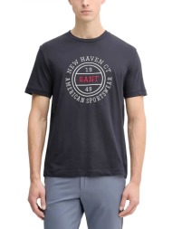 gant μπλουζα κμ 433 evening blue t-shirt graphic μπλε