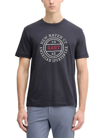 gant μπλουζα κμ 433 evening blue t-shirt graphic μπλε