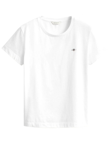 gant μπλουζα κμ 110 white shield ss t-shirt λευκο σε προσφορά