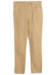 gant παντελονι 200 coffee bean slim cotton linen jeans μπεζ