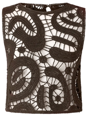 pinko μπλουζα eruzione blouse σκουρο καφε